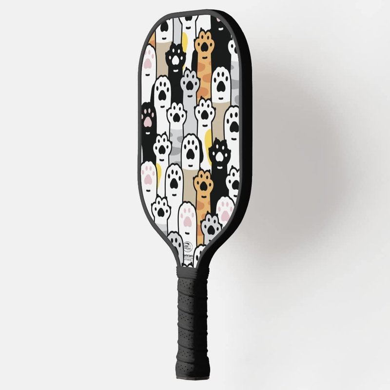 TigerTail Sports Cat Paws Colorful Design Pickleball Paddle, USA Pickleball Approved, Black Trim