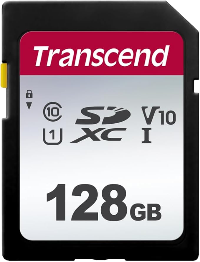 Transcend SDC300S 128GB SDXC SD Card, Compatible