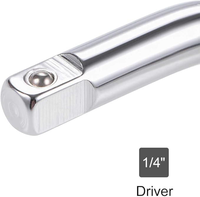 uxcell 1/4" Drive Socket Breaker L Shape Extension Bar Wrench, CR-V