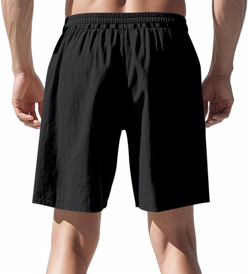 DMOYALA Men's Linen Shorts - Elastic Waist & Drawstring | Casual Summer Beach Bermuda Shorts with Pockets