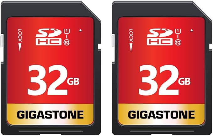 GIGASTONE 32GB SD Card 2-Pack UHS-I U1 Class 10 SDHC Memory Card High-Speed