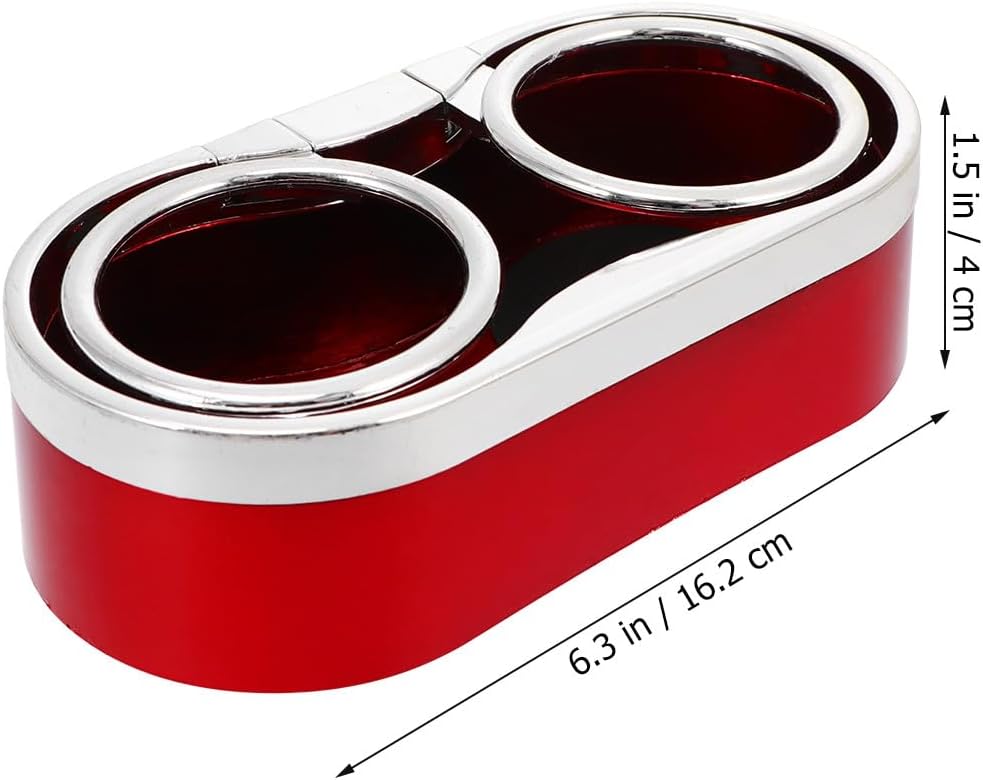 GANAZONO Car Double Cup Holder for Vehicle – Universal Red Plastic Beverage Organizer with Storage – Backseat and Front Seat Car Interior Accessory for Travel and Daily Use