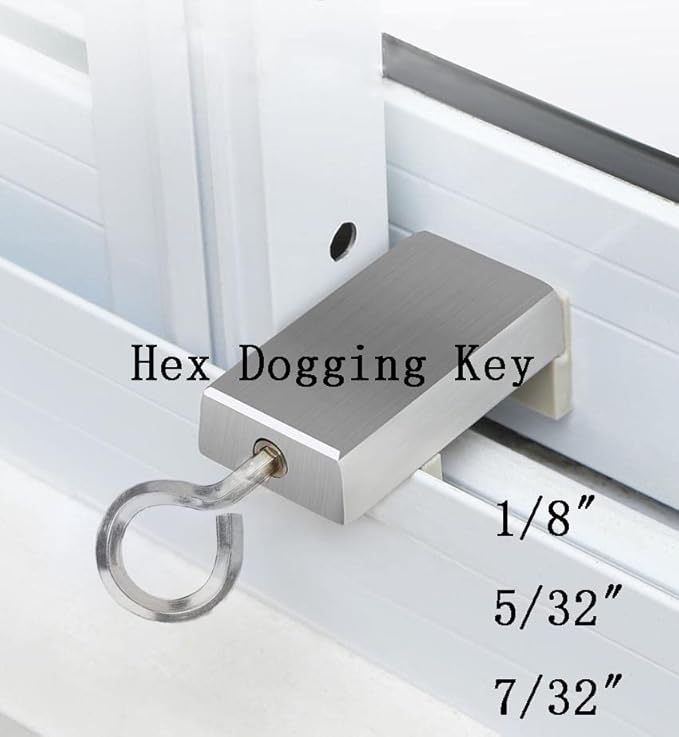 7/32” Standard Hex Dogging Key with Full Loop, Key-Ring Style Dogging Key Set 7/32 Allen Wrench Key for Push Bar Door Panic Bars, Security Door, Hex Socket，Solid Metal-10 Pack（Big, black）