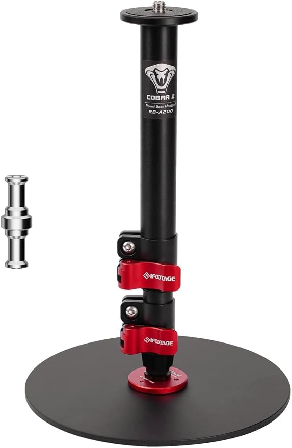 IFOOTAGE A200 Round Base Monopod, Aluminum Tabletop Small Tripod, Compatible