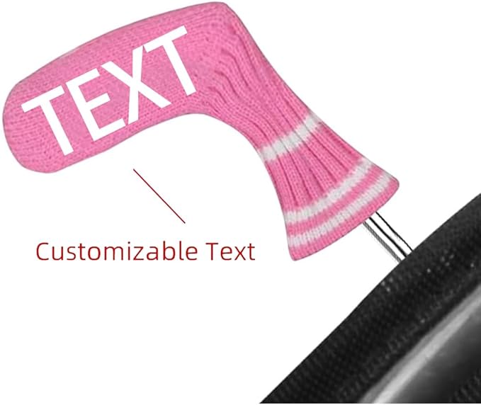 Scott Edward 1/7/10 Pcs Knitted Golf Club Head Covers for Irons Wedge Cuteness and Basically Socks Shape Washable Golf Club Head Protector on Classic Stripes Style，Double Sided Customization