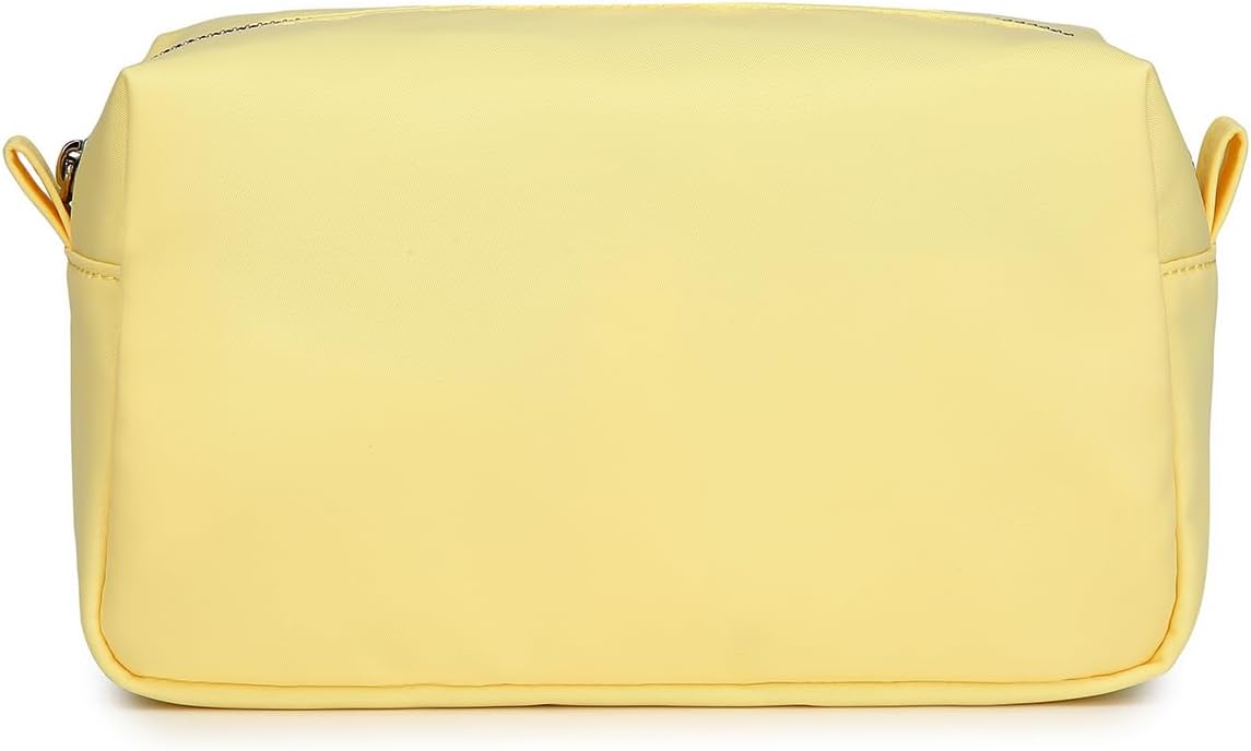 Travel Makeup Bag, Ring Clasp Wristlet Organizer (Yellow)