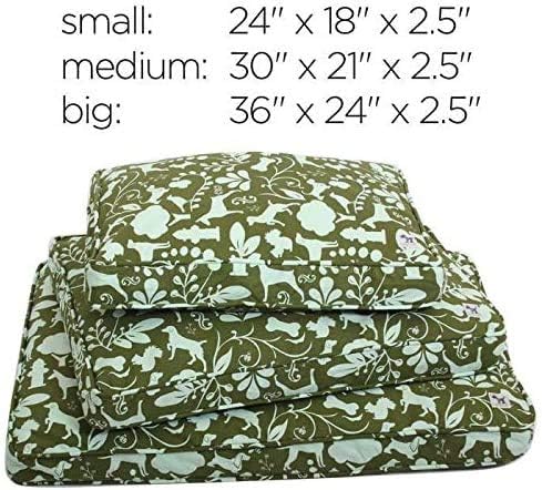 Molly Mutt Sheepy Wool-Filled Crate Pad, GOTS-Certified 100% Organic Cotton Canvas Cover with Soft 100% Natural Wool Insert, Ideal for Dog Bed or Kennel, Forever Young, 30" x 21" x 2.5"