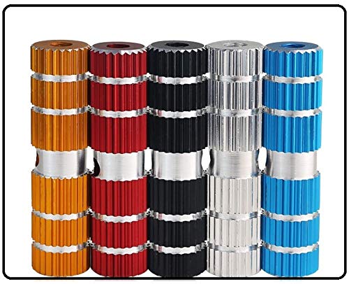 1 Pairs Aluminum Alloy Bike Pegs for Mountain Bike Cycling Stunt Pegs Fit 3/8 inch Axles Black