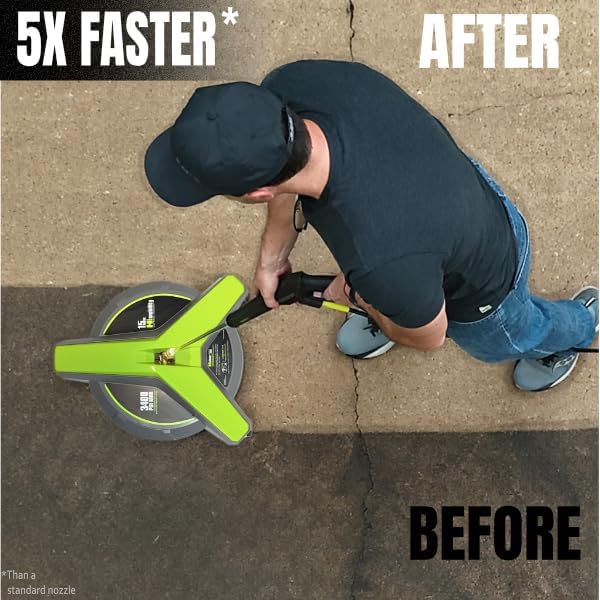 Hiclean 15" Pressure Washer Surface Cleaner with Wheels 3400 PSI Max, Surface Cleaner for Power Washer Attachment for Concrete, Patio, Sidewalk, and Driveways