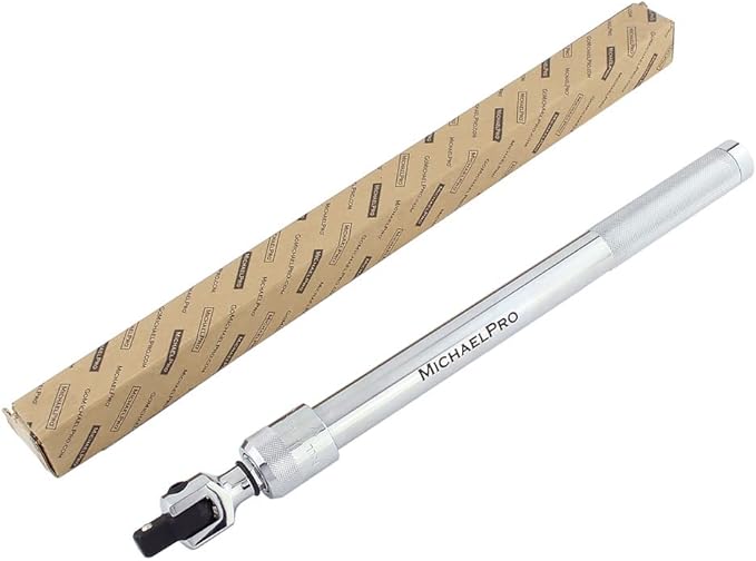 MichaelPro MP007002 1/2" Dr. Extendable Breaker Bar (15" - 24" Length) / Flex Handle, Rotating Flex Head (15" - 24" Extendable)