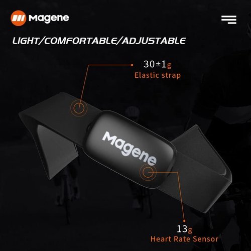 Magene H64 Heart Rate Monitor - Accurate Chest Strap Sensor with ANT+/Bluetooth Compatibility | iOS/Android