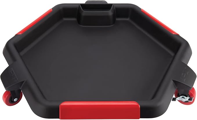 Performance Tool W4074 2 in 1 Drain Pan and Tool Caddy - Conveniently Collects Oil and Organizes Tools for Automotive Repairs