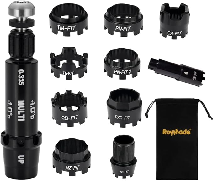Golf Shaft All Fit Adapter Sleeve with 10pcs Rings Compatible with Titleist/Taylormade/Callaway/Ping/Cobra/Mizuno/PXG/Nike/Srixon Right Hand Golf Heads Change Different Golf Heads by Yourself