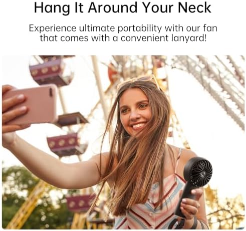 JISULIFE Handheld Portable Fan, 5000mAh Stronger and Longer-Lasting Battery