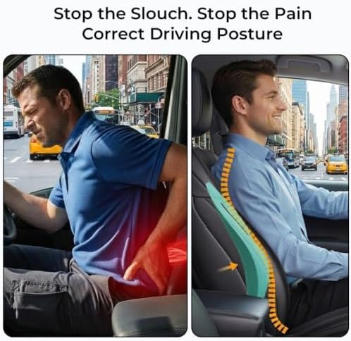 Lumbar Support Pillow for Car: Keeps Back Aligned on Long Drives