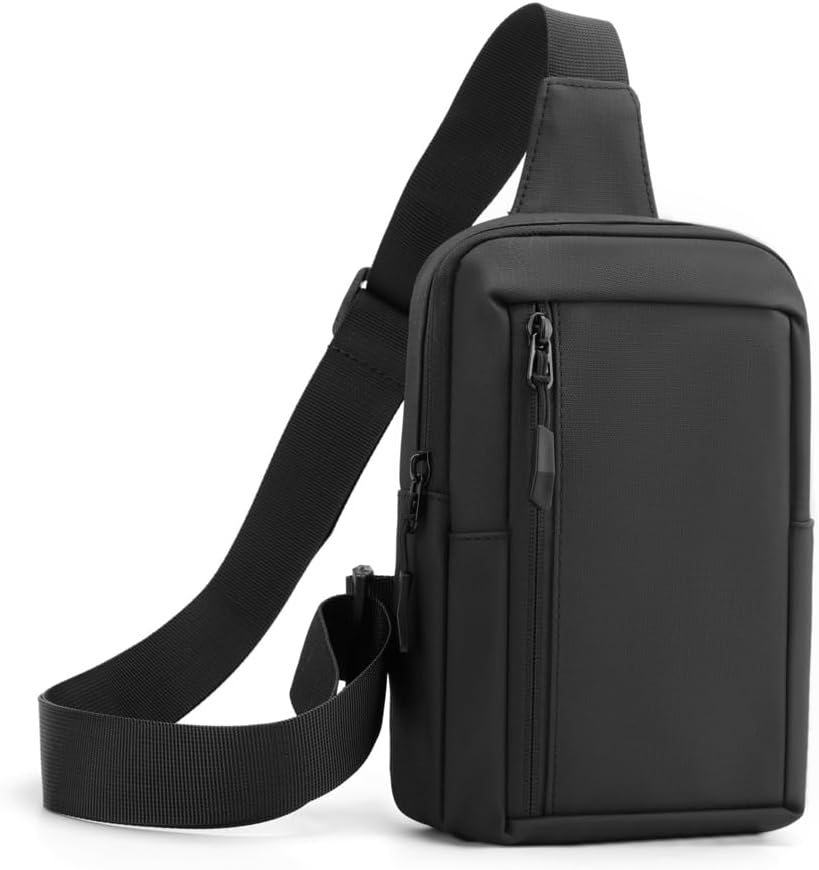 Sireck Crossbody Bag - Trendy Black Sling Fanny Pack for Men & Women | Ideal for Workouts & Running
