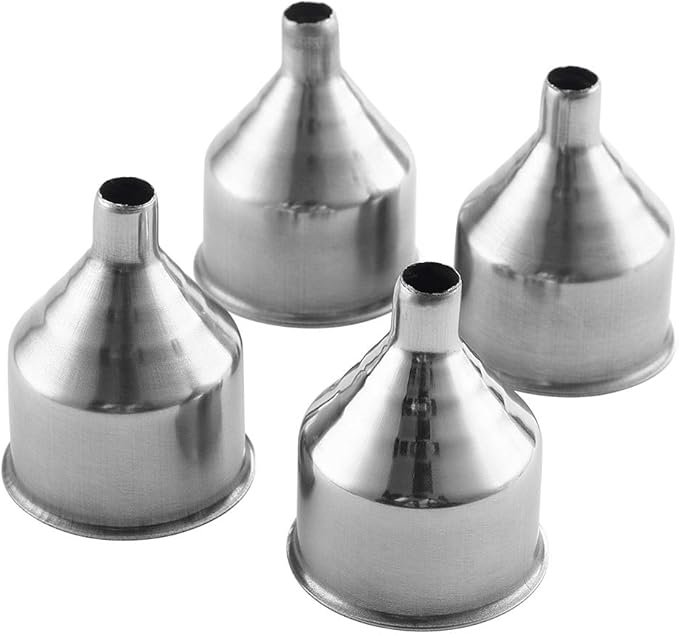 6 Pcs Stainless Steel Flask Funnels, Set of 6 Easy to Use Funnel for Flasks