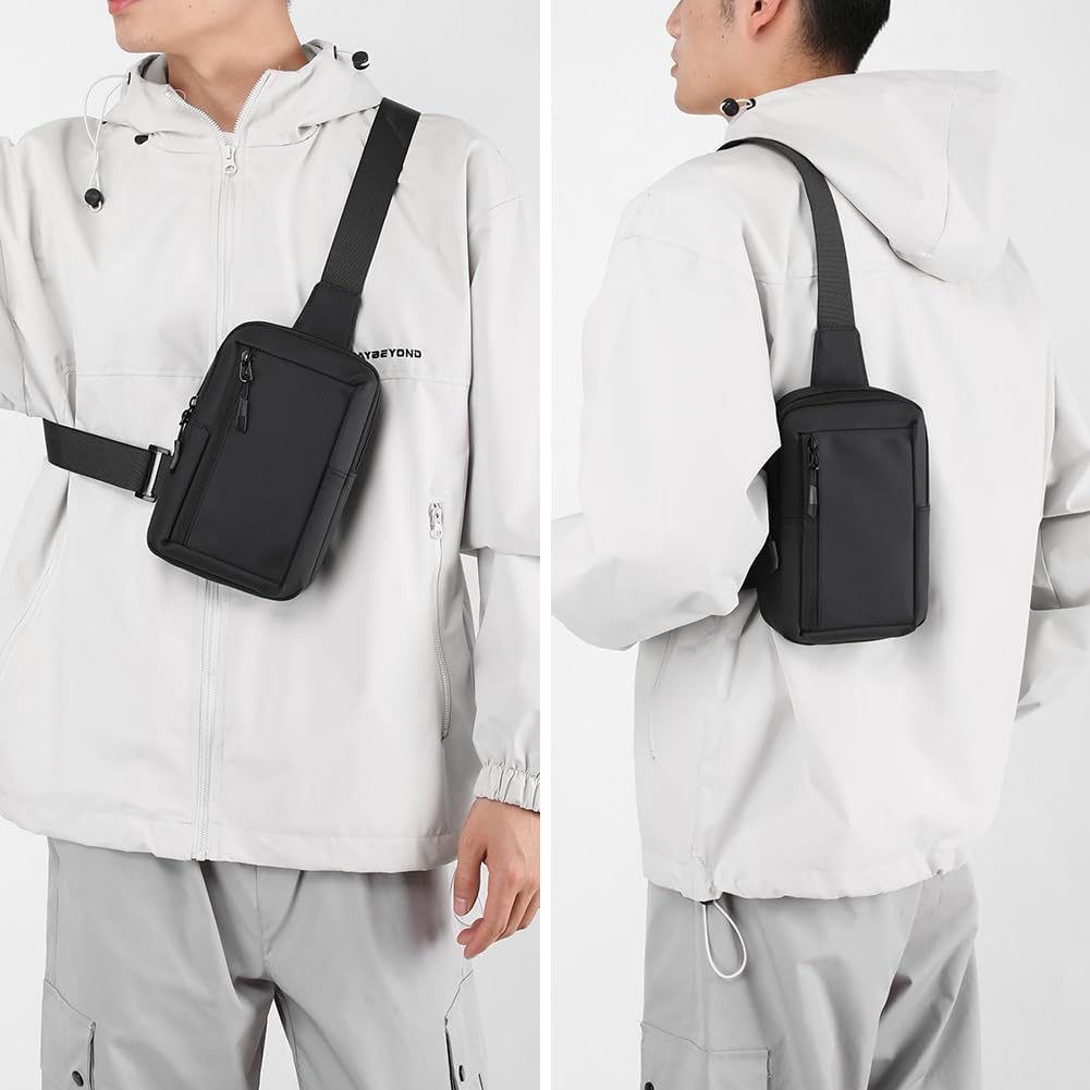 Sireck Crossbody Bag - Trendy Black Sling Fanny Pack for Men & Women | Ideal for Workouts & Running