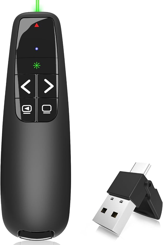 Wireless Presentation Clicker PowerPoint Presenter Remote : USB Type C Clicker