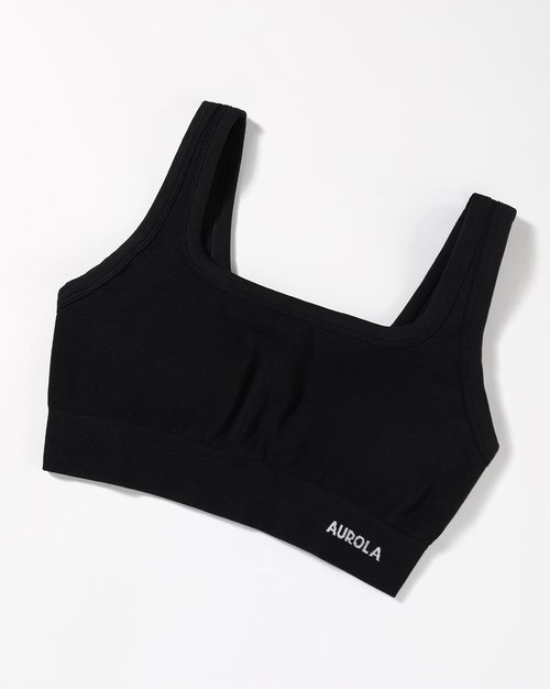 AUROLA Power Women's Sports Bra - Square Neck Padded Low Impact Yoga Crop Top for Comfort & Style