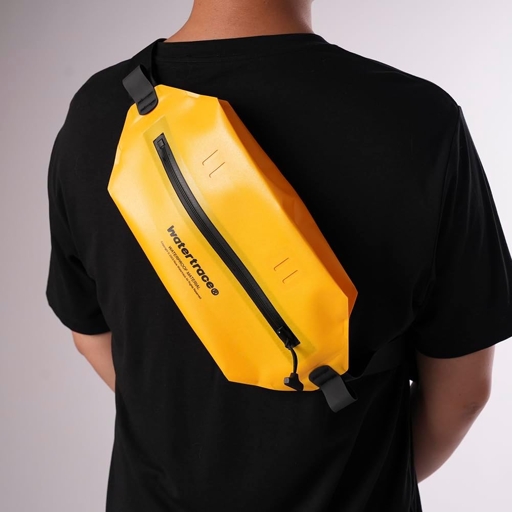 Skiennix Waterproof Fanny Pack - Versatile Crossbody Waist Bag for Kayaking, Rafting & More | Black & Yellow