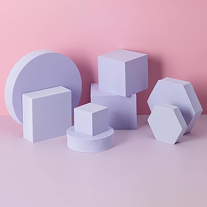 8PCS Geometric Cube Photo Props Set, Hard Foam Photography Background Props