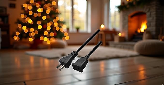 Toptekits (9.8ft/3m) USA Outlet Saver Power Extension Cord Cable 125V 10A 2-Prong 2 Outlets for NEMA 5-15P to NEMA 5-15R (9.8ft/3m)