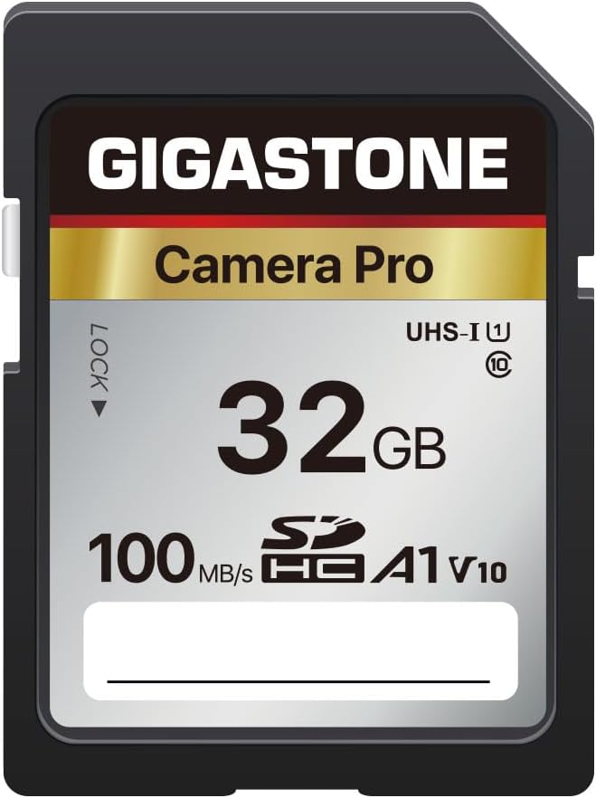 【5-Years Data Recovery】 GIGASTONE 32GB SD Card, Camera Pro, UHS-I A1 V10 SDHC