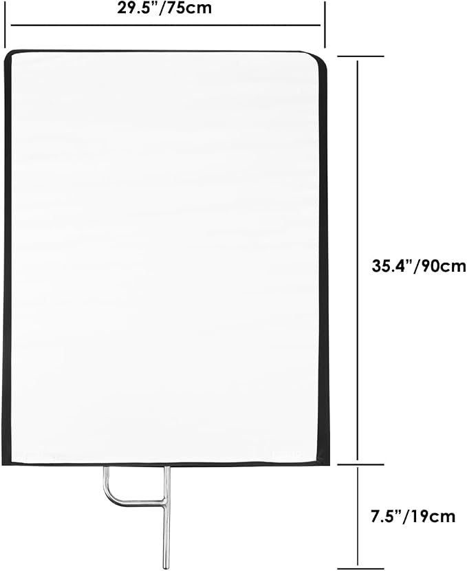 Photography Light Reflector Flag Kit, 30x35inches/75x90cm, 4-in-1