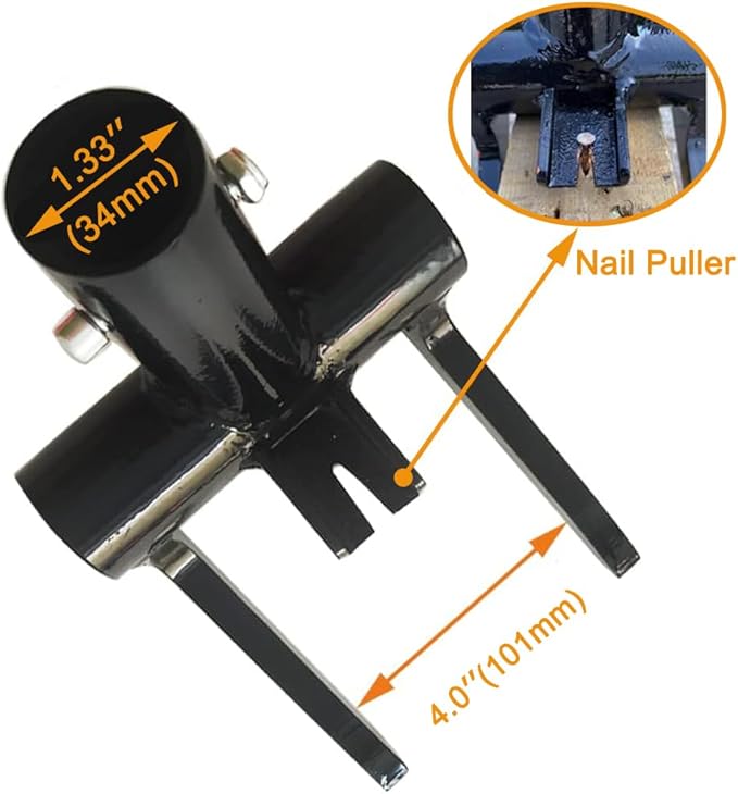 Pallet Buster Head Only, Heavy Duty Steel Tool for Wooden Pallet Removal, Industrial Breaker with Nail Puller for Removing or Tearing Down Woods, Black