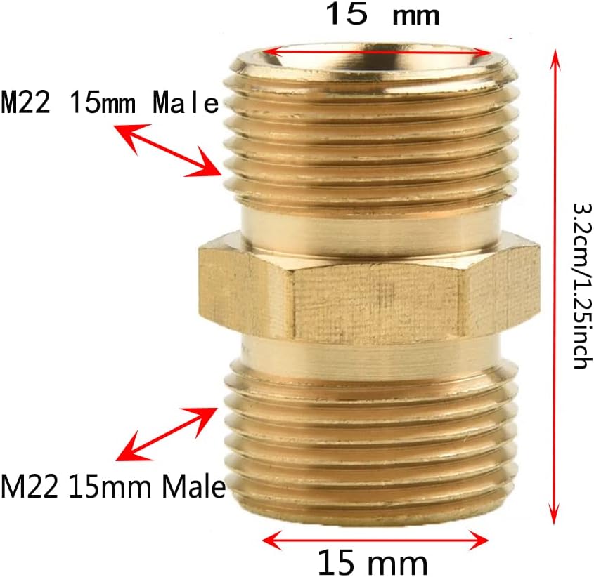 Skiennix 15mm M22 Male Quick Connect Garden Hose Adapter - Durable & Easy to Use