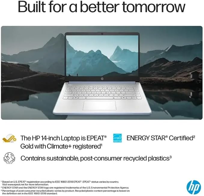 HP 2025 Student Business Laptop, Intel Processor N150(up to 3.6 GHz), 14 Inch LED Screen,16G RAM, 256GB Storange (128GB UFS+128GB MSD),1 Year Office 365, Windows 11 Home,Sky Blue w/YYY Accessories