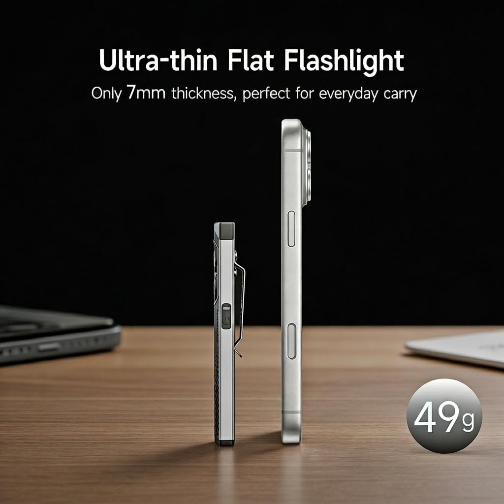 Sekrro K18pro EDC Flashlight - 650LM USB-C Rechargeable Pocket Light with UV & Red Modes | Magnetic Work Light for Camping & Repairs