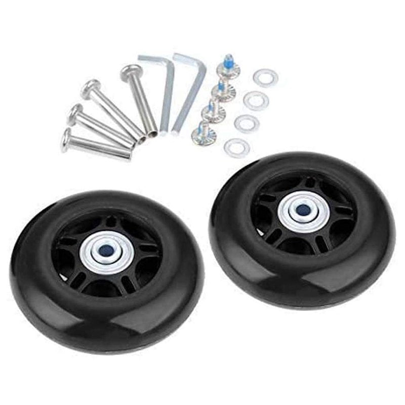 Ricrrover Luggage Suitcase Wheels 70mm x 24mm/2.75"x0.94" w/ABEC 608zz Skate Inline Outdoor Replacement Wheels, One Set of (2) (OD:70 W:24 ID:6 Axles:35 & 40mm)
