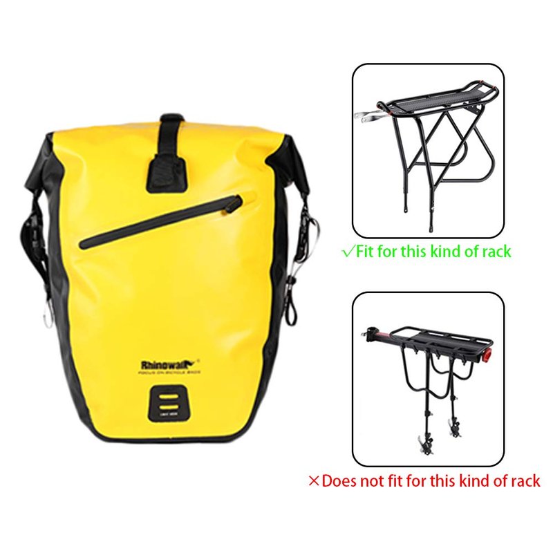 Rhinowalk Bike Bag Waterproof Bike Pannier Bag 27L for Bicycle Cargo Rack Saddle Bag Shoulder Bag Laptop Pannier Rack Bicycle Bag Professional Cycling Accessories-Yellow