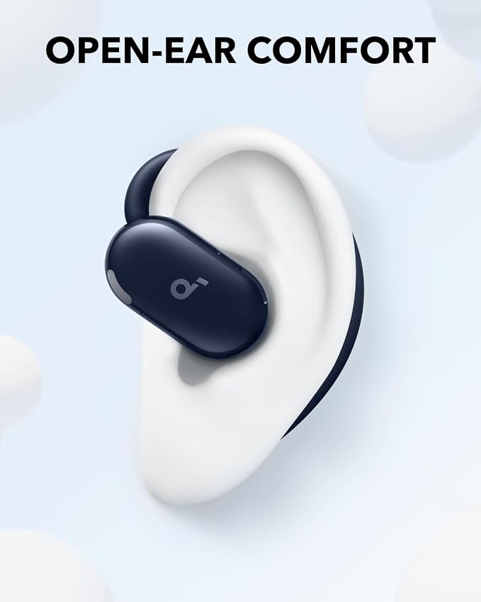 Soundcore V20i by Anker Open Ear Earbuds, Open Ear Headphones True Wireless | Adjustable Hooks, Ultra-Comfort, Snug Fit, Power Sound, Clear Calls, IP55, 36H Playtime, Bluetooth 5.4, Multipoint Connection