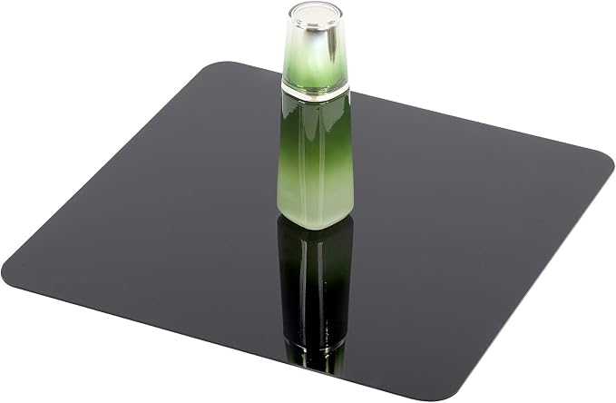 2 Packs 12 x 12 Inch Acrylic Black Reflective Display Table Riser
