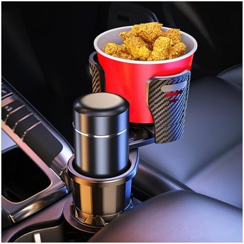 Car Cup Holder Expander for Tesla Model S 2012-2020 2021 2022 2023 2024 2025 2026, Multifunctional 2 in 1 Cup Holder Extender, 360° Rotating Car Drink Holder Adjustable Large Cup Holder