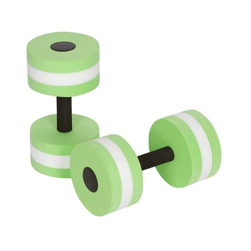 2Pcs Aquatic Exercise Dumbbells EVA- Foam Water Weights Water Dumbbells Aquatic Fitness Equipment for Aerobics (Green)
