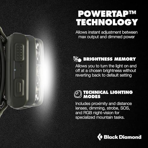 BLACK DIAMOND Storm 550 Headlamp, USB-C Rechargeable, Dimmable, Tundra