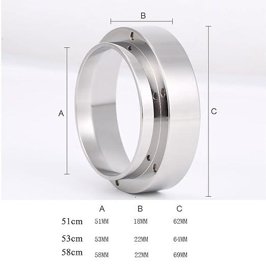 Espresso Dosing Funnel Precision Aluminum Alloy Coffee Dosing Ring Accessories Set for Portafilter Hands-Free (53cm)