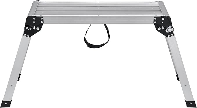 VEVOR Folding Work Platform, 30"×12"×20" Aluminum Drywall Stool Ladder, 330 lbs Load Capacity Heavy Duty Work Bench w/Non-Slip Feet, Ideal for Washing Vehicles, Cleaning, Painting, Decorating