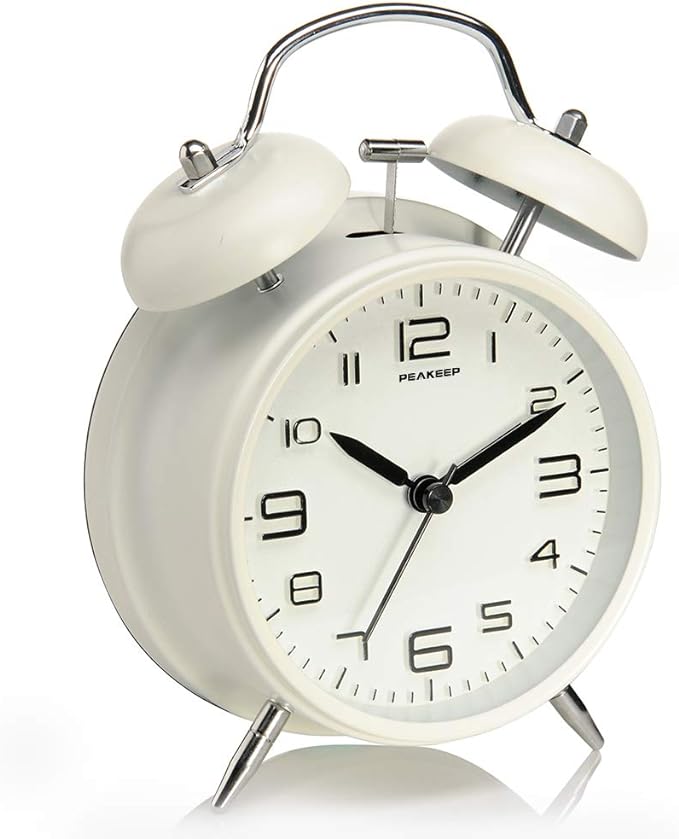 Peakeep 4 Inches Twin Bell Loud Alarm Clock