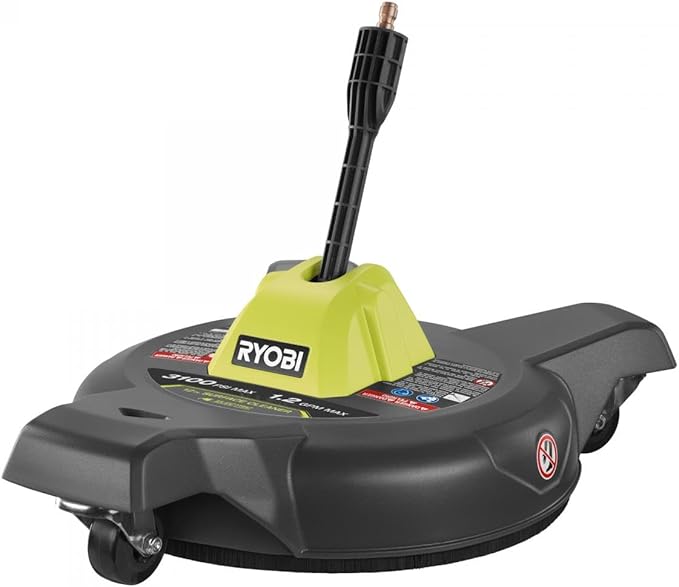12 in. 3100 PSI Electric Pressure Washer Surface Cleaner with Caster Wheels