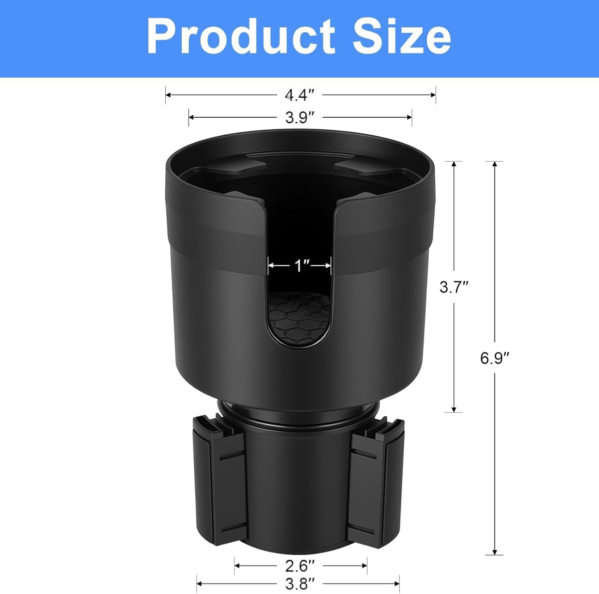 Car Cup Holder Expander Adapter, Cup Holder Extender with Adjustable Base
