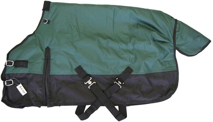 AJ Tack 1200D Waterproof Winter Pony Blanket - 300g Heavyweight Turnout with Fleece Collar, Shoulder Gussets & Tail Flap - Turquoise 58"