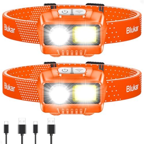 Blukar LED Headlamp Rechargeable, 2000L Super Bright Headlight Flashlight