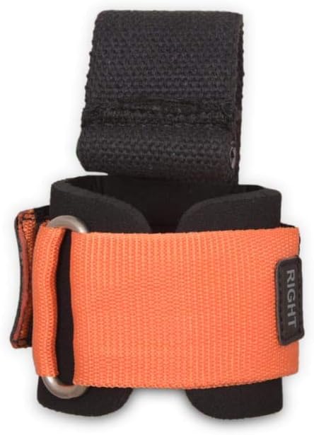 Skiennix Neoprene Padded Wrist Wraps - Gym Lifting Dowel Straps for Weight Training | 2 Pack (Orange)