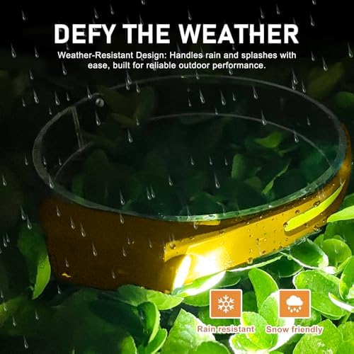 Nessciera Rechargeable LED Headlamp, 400 Lumens, 230° Wide Beam, USB-C, 5 Modes — Lightweight, Adjustable Headband; Hard Hat Clips for Camping, Hiking, Running, Repairs & Gift (1, Yellow)