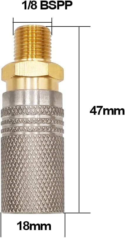 Skiennix 24-Inch PCP Paintball CO2 Charging Adapter - Micropore Hose with 1/8 BSPP & Quick Connect Female Adapter